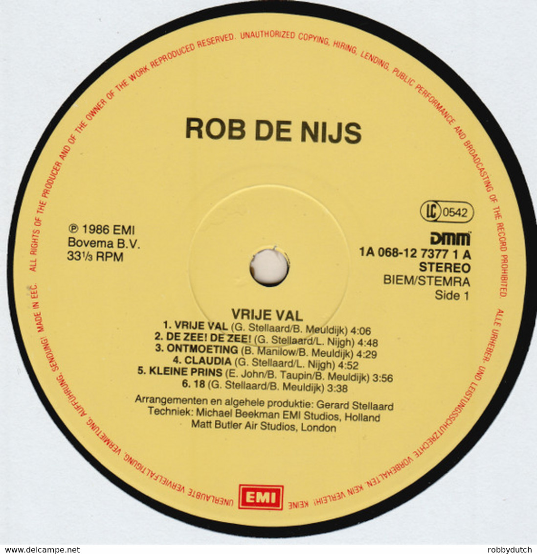 * LP *  ROB DE NIJS - VRIJE VAL (Holland 1986 EX-!!!) - Sonstige - Niederländische Musik