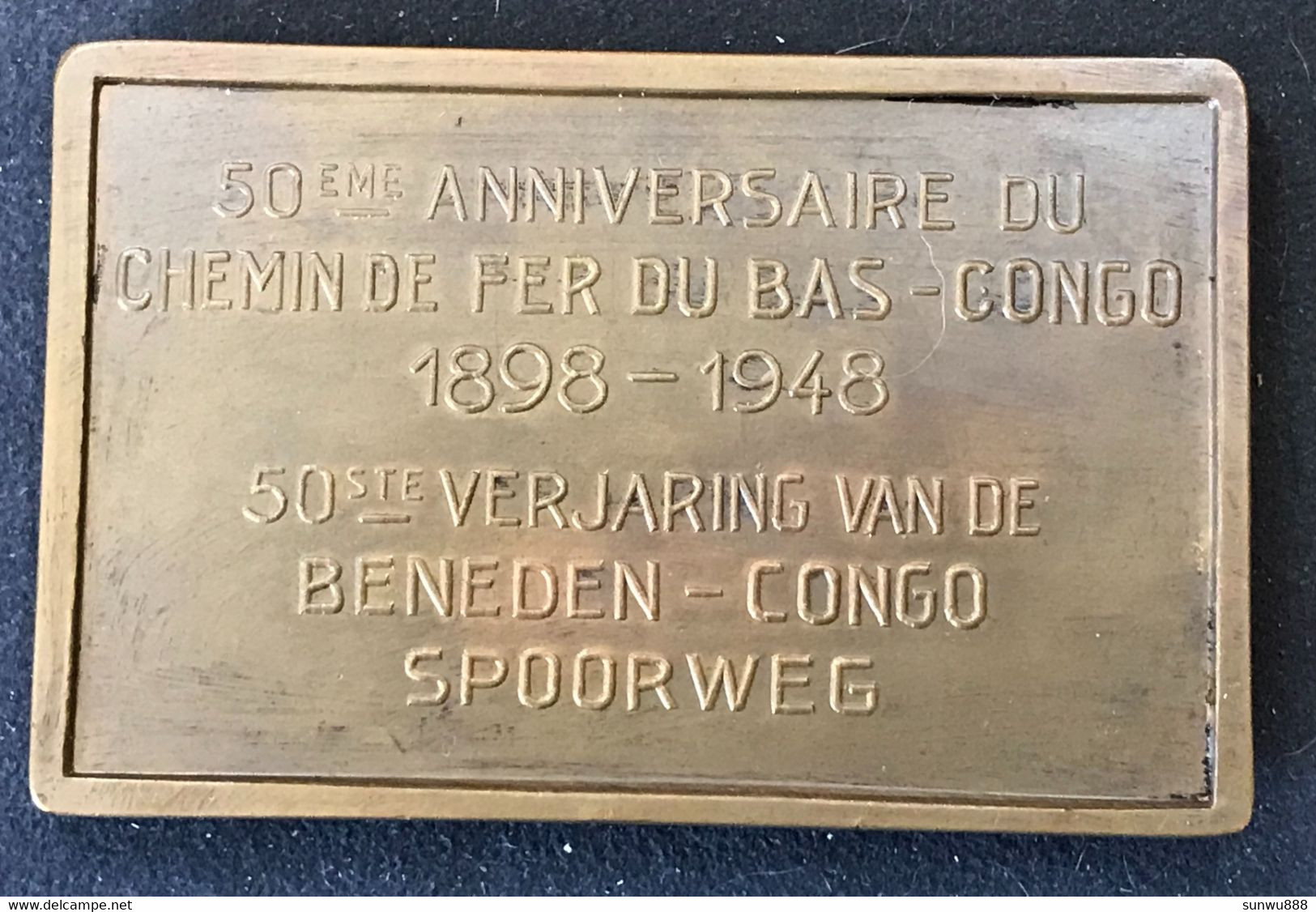 50ème Anniversaire Du  Chemin De Fer Du Bas Congo Spoorweg 1898-1948 Dupagne (superbe Médaille) - Unternehmen