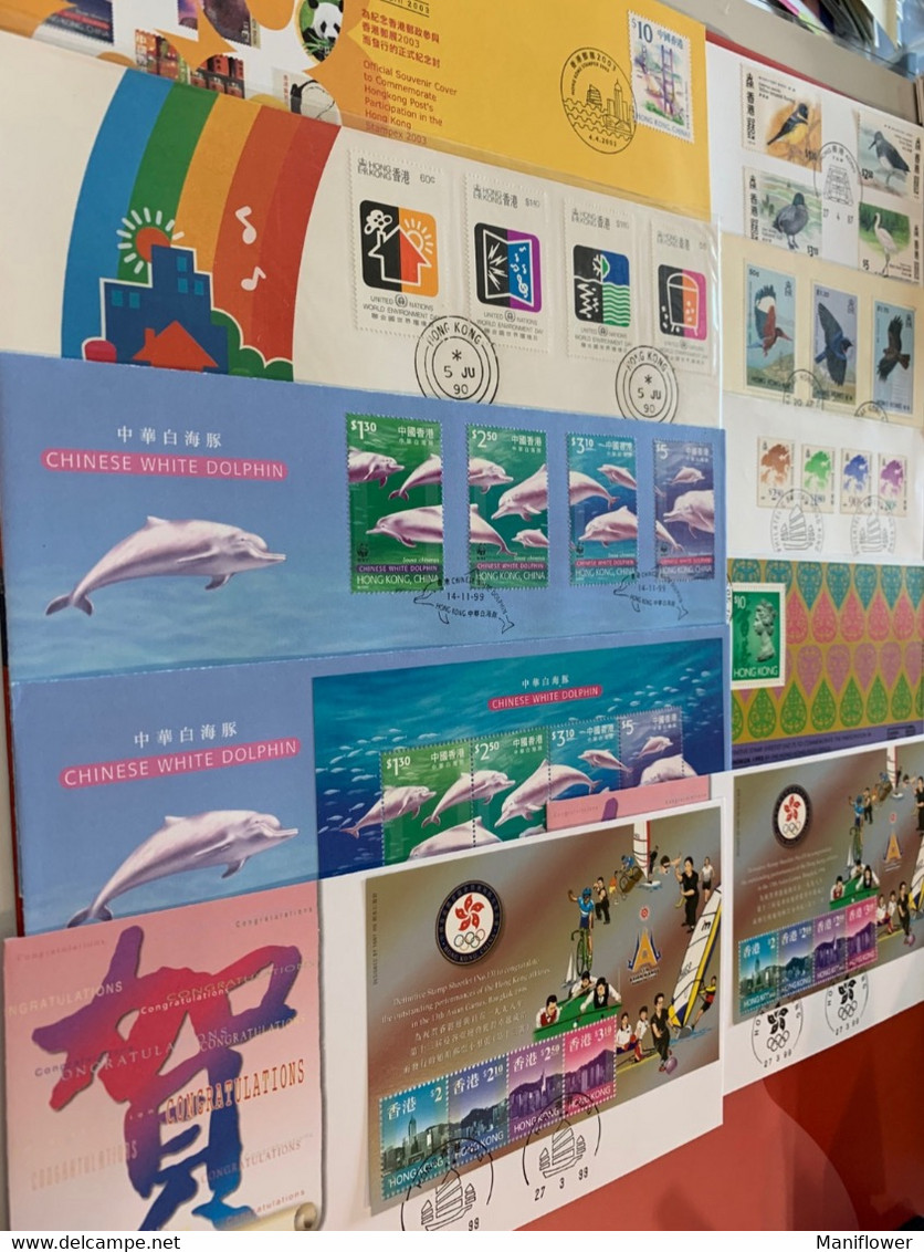 Hong Kong FDC Covers 10 Diff Cachet Chops - Covers & Documents