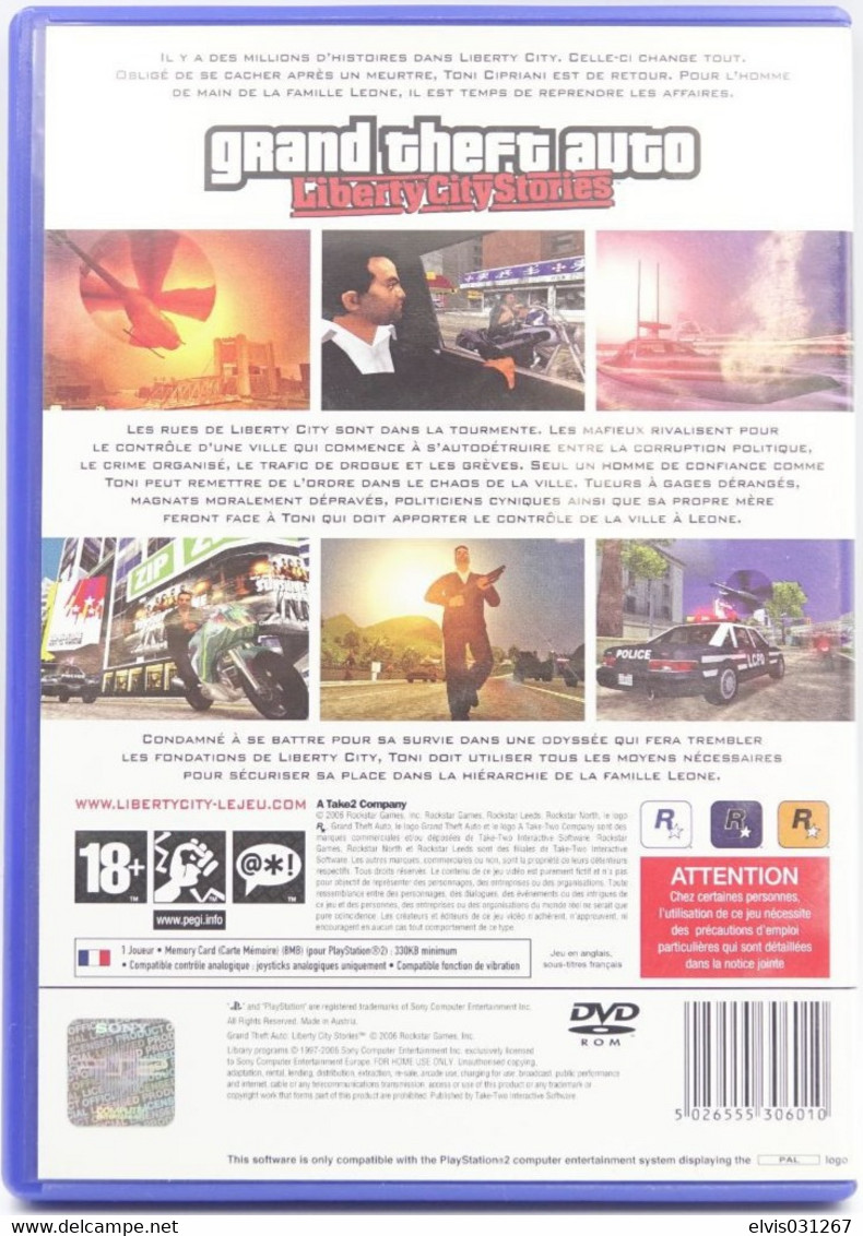 SONY PLAYSTATION TWO 2 PS2 : GRAND THEFT AUTO LIBERTY CITY STORIES - ROCKSTAR GAMES - Playstation 2
