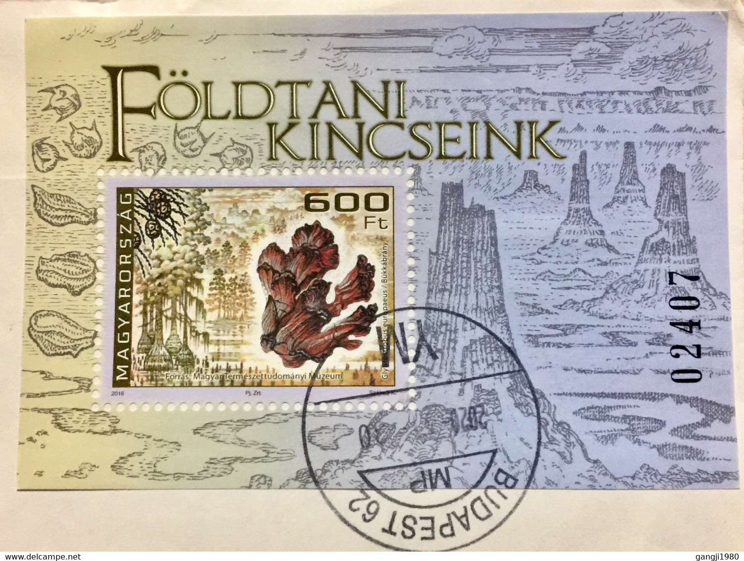 HUNGARY 2020,CORONA EPIDAMIC COVER, REACHED AFTER 2 MONTH!! BLOCK,MINIATURE SHEET, FOSSIL,BUILDING,NATURE, FOREST ,TREE - Brieven En Documenten
