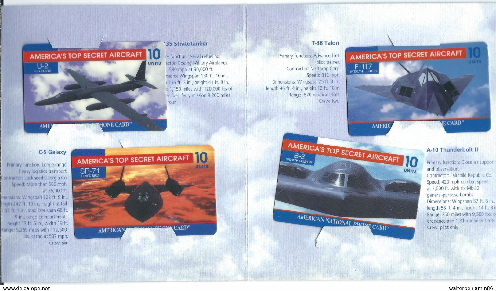 FOLDER CON 4 SCHEDE PHONECARDS U.S.A. TCM ASSOCIATES SERIE II AIR FORCE 276 - Collections