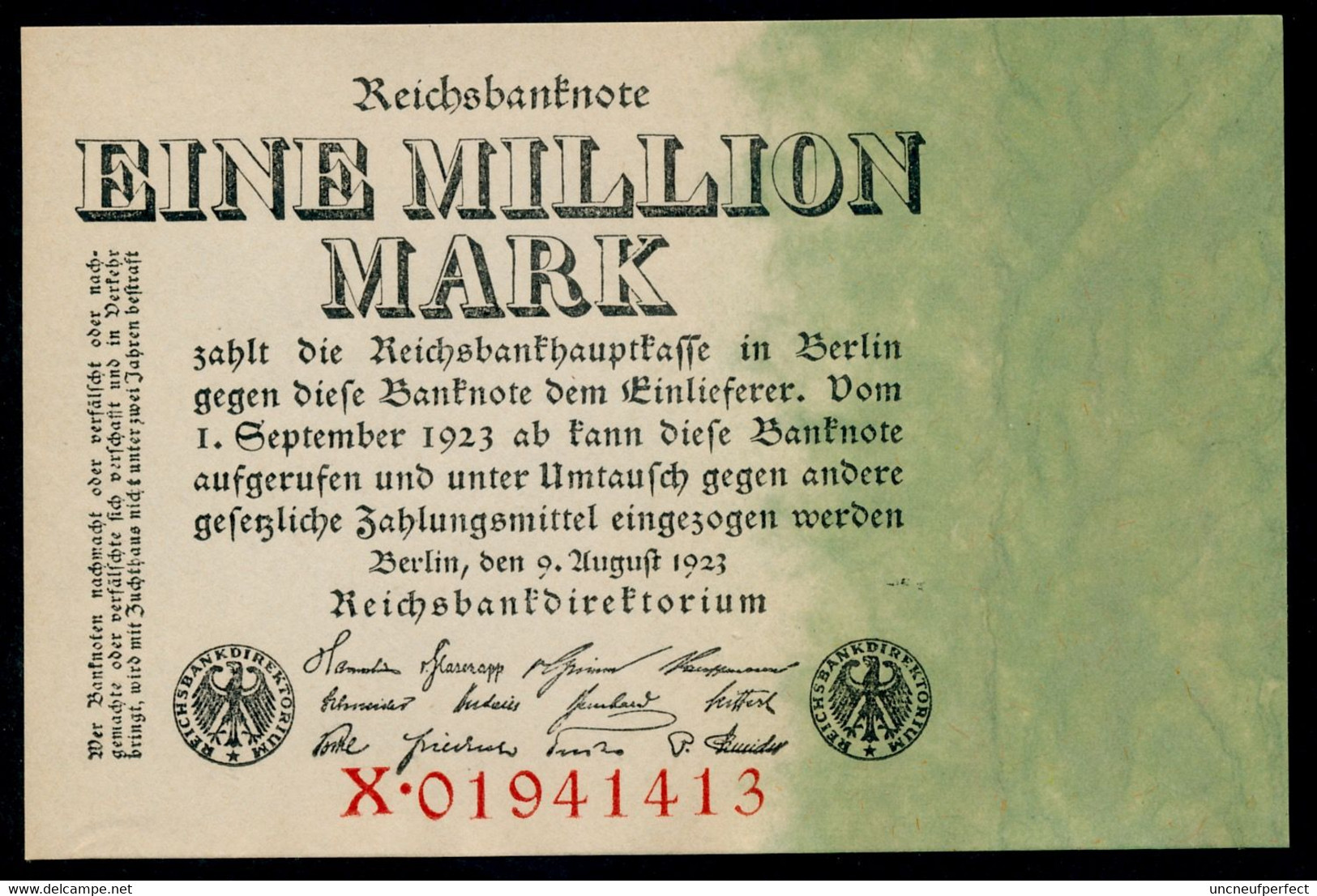 P101 Ro100 DEU-113. 1 Million Mark 1923 UNC NEUF - 1 Million Mark