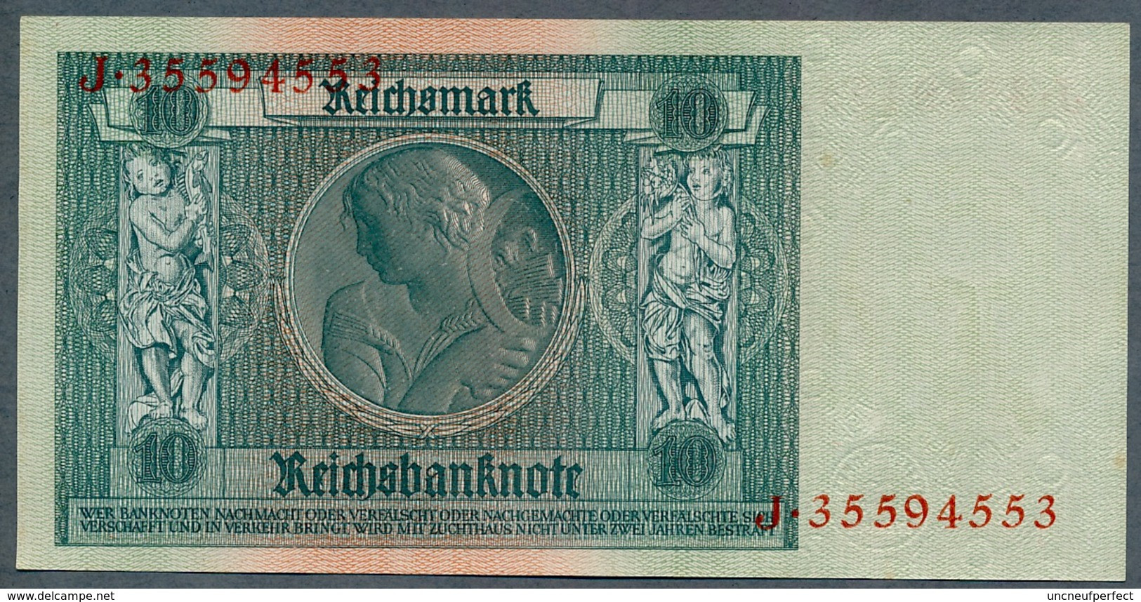 Pick 180a Ro 173b DEU-183b  10 Mark 1941/42 UNC - 10 Mark