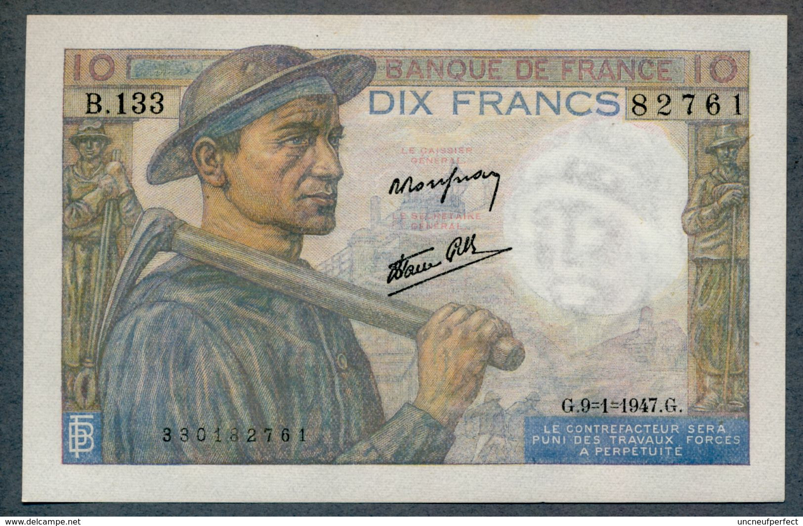 10 Francs 9=1=1947   AUNC / SPL - 10 F 1941-1949 ''Mineur''