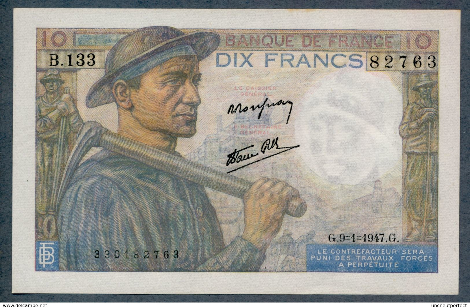 10 Francs 9=1=1947   AUNC / SPL - 10 F 1941-1949 ''Mineur''