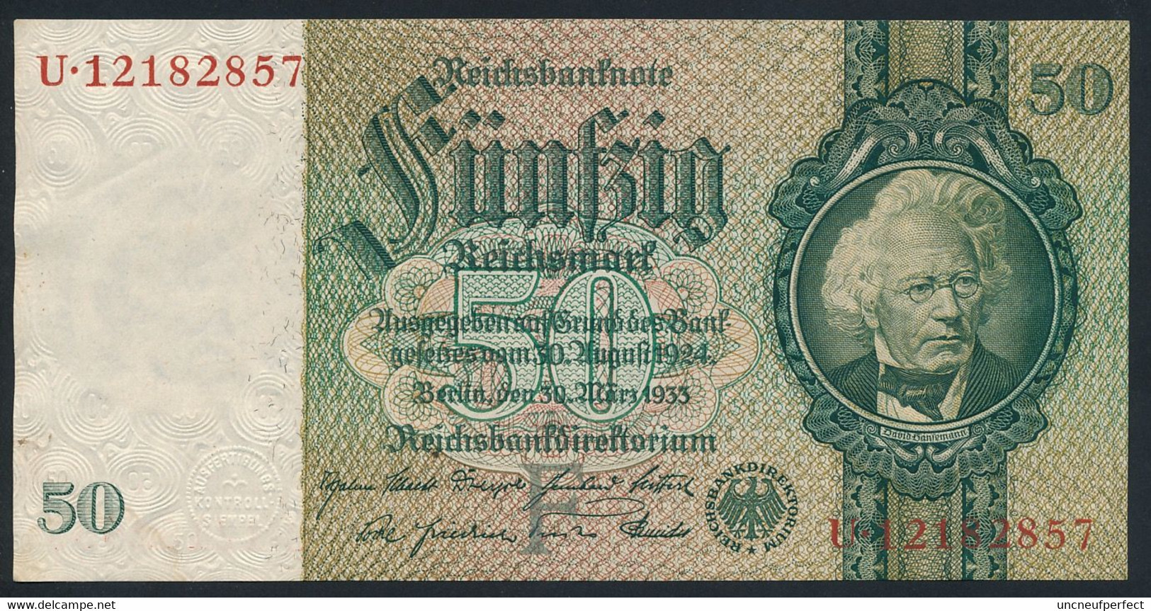 Pick 182a Ro 175b DEU-210b  50 Reichsmark 1933 AUNC Prs NEUF - 50 Reichsmark