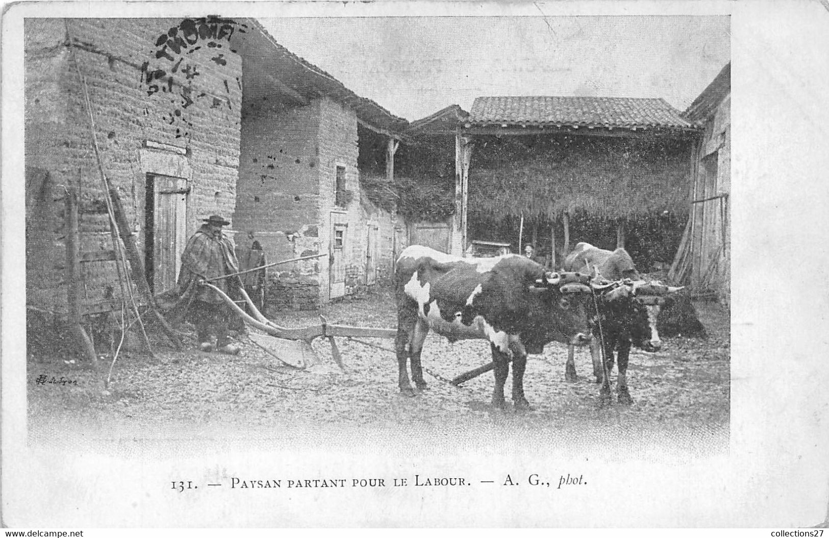 63-PAYSAN PARTANT POUR LE LABOUR - Auvergne Types D'Auvergne