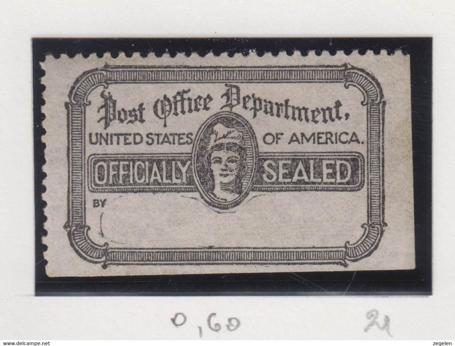 Verenigde Staten Scott-cat. Post Office Seals 21 - Oficial