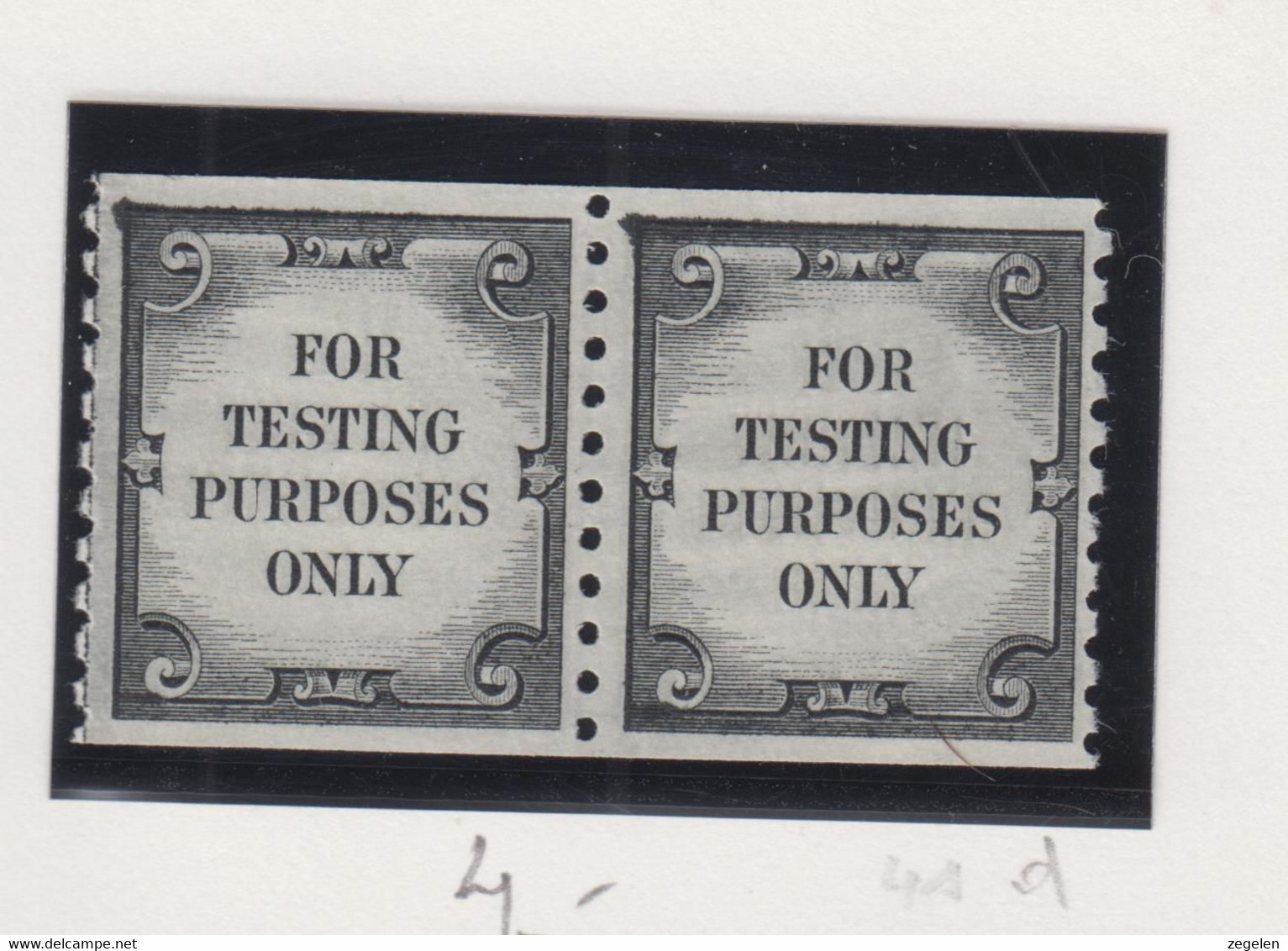 Verenigde Staten Scott-cat.Testing Stamps 41d In  Paar MNH ** - Coils & Coil Singles