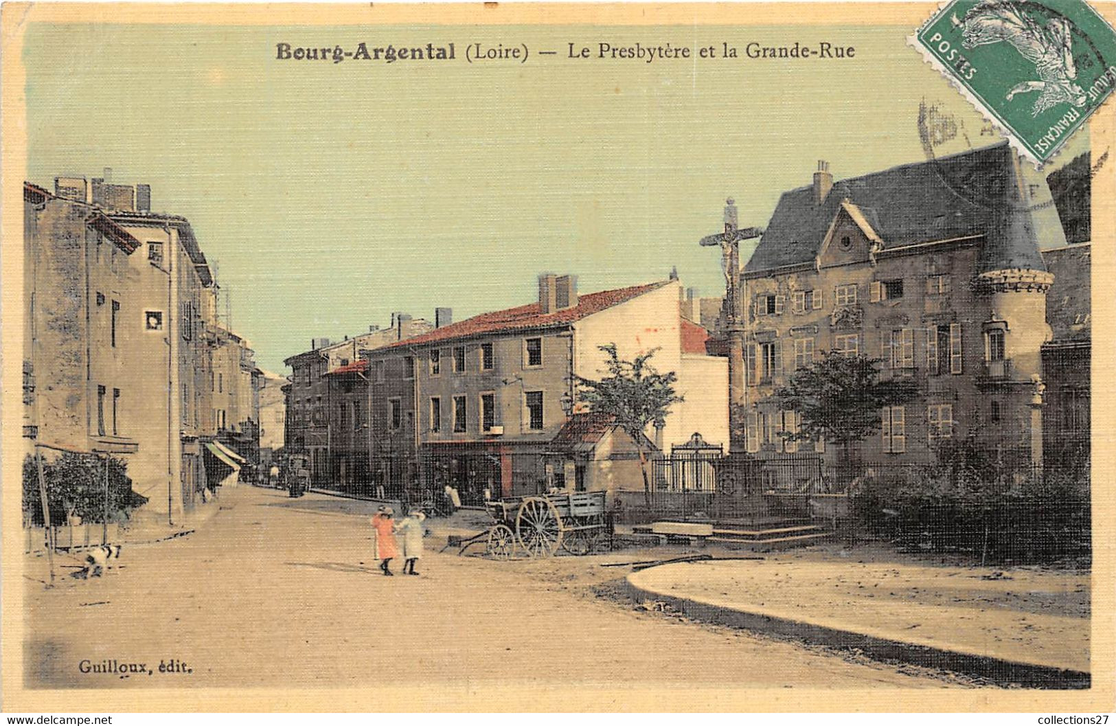 43-BOURG-ARGENTAL- LE PRESBYTÈRE ET LA GRANDE RUE - Bourg Argental