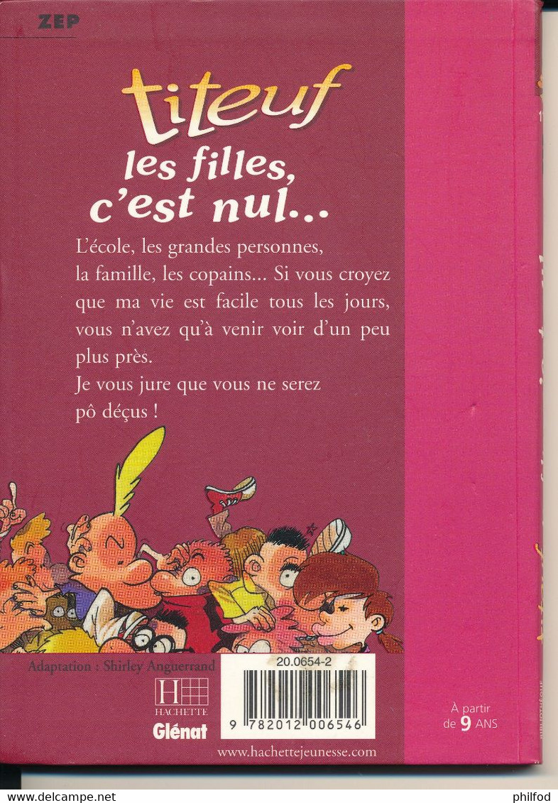 Bibliothèque Rose De 2001 - Titeuf N°1176 - Les Filles C'est Nul ... - Titeuf