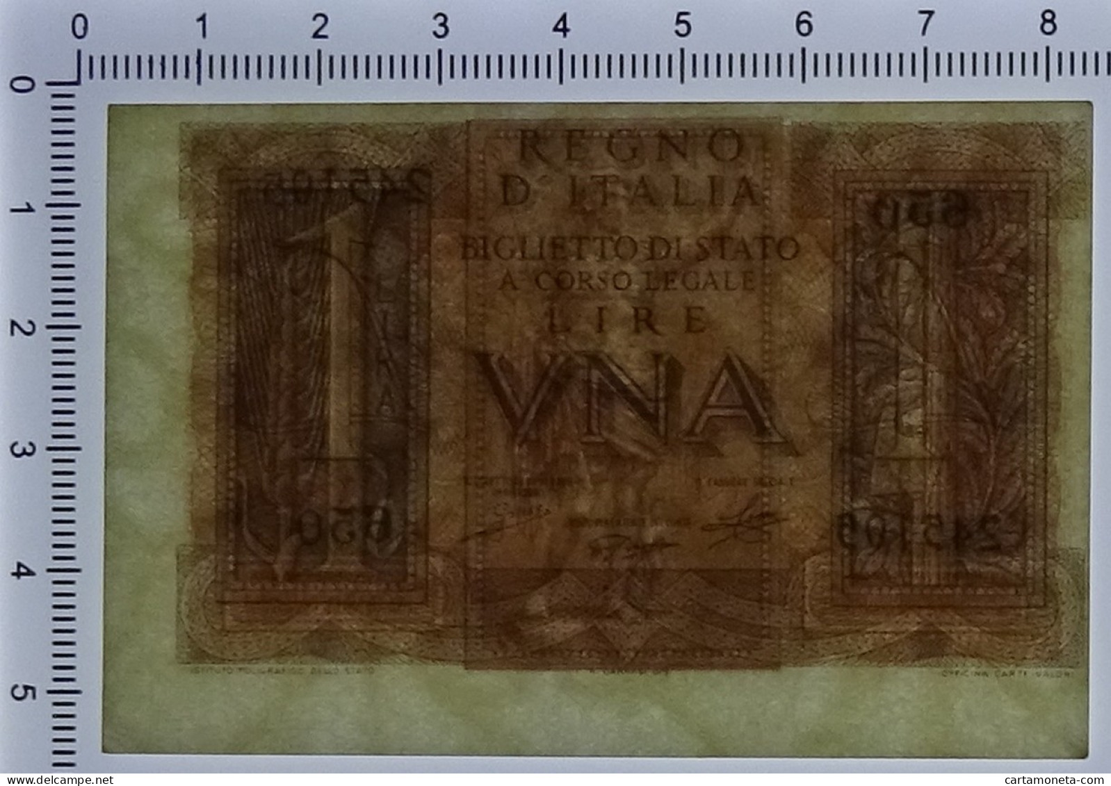 1 LIRA ERRORE DI STAMPA BIGLIETTO DI STATO FASCIO 14/11/1939 SUP+ - Andere