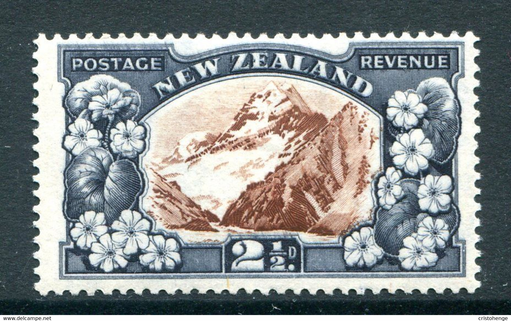 New Zealand 1936-42 Pictorials - Mult. Wmk. - 2½d Mt Cook - P.14 - HM (SG 581b) - Nuovi