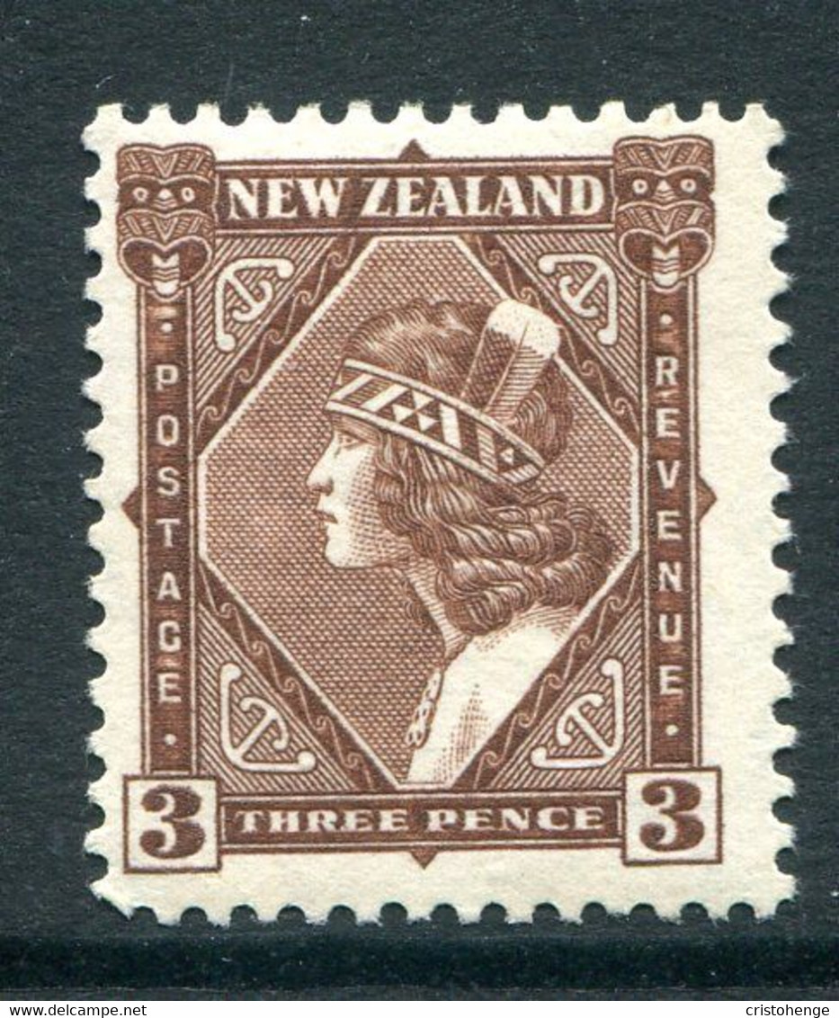 New Zealand 1936-42 Pictorials - Mult. Wmk. - 3d Maori Girl - P.14 X 13½ - HM (SG 582) - Nuovi