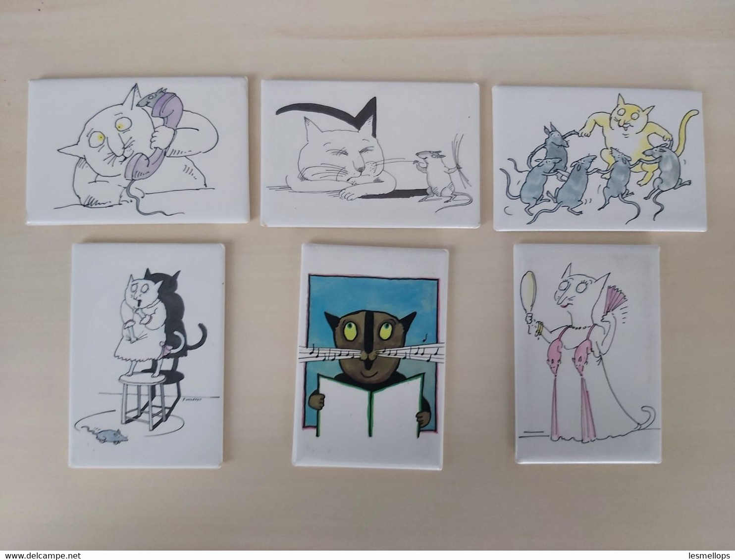 6 Magnets De Tomi Ungerer - Les Chats - Humoristiques