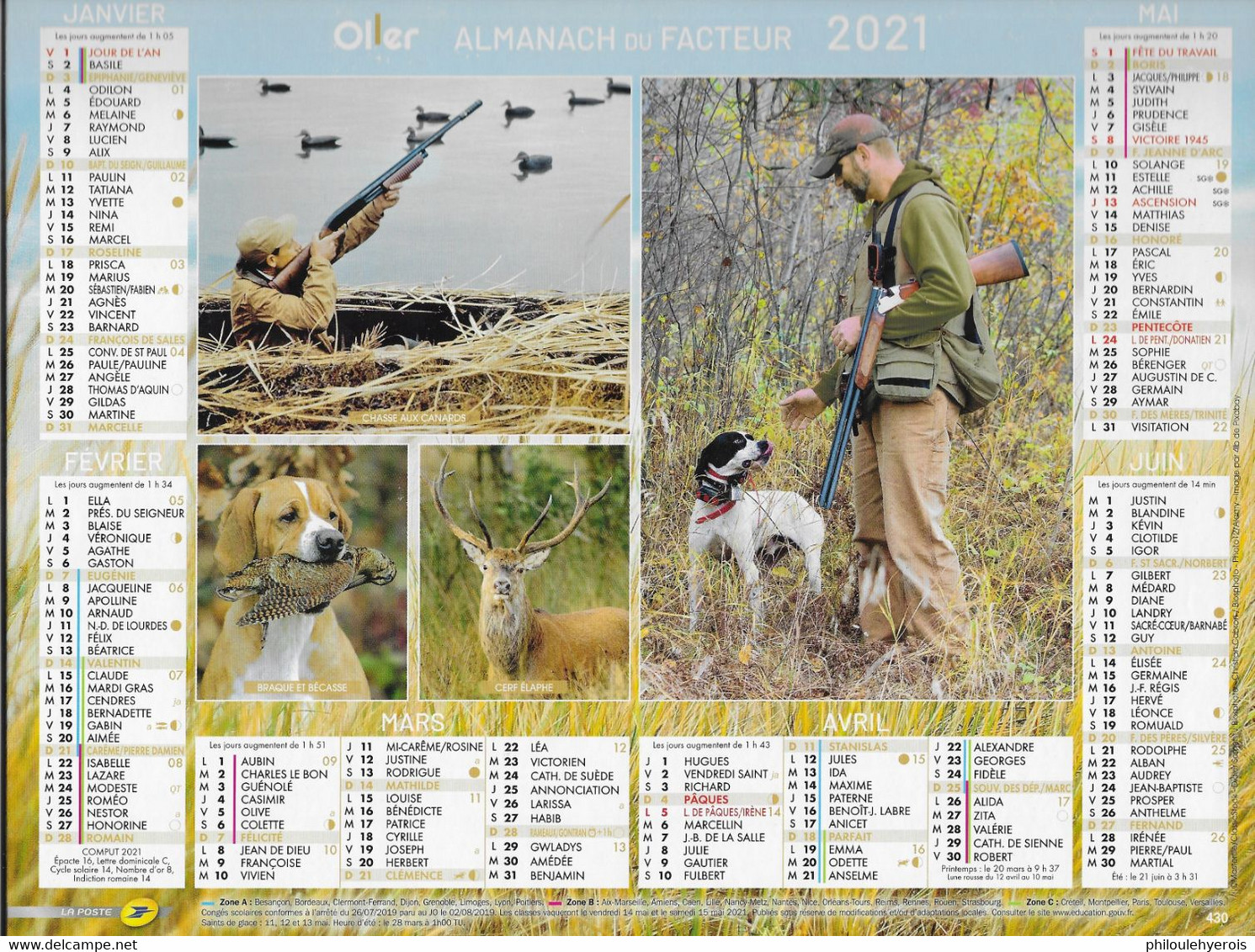 CALENDRIER 2021 CHASSE éditions Cartonnées Superbe - Groot Formaat: 2001-...