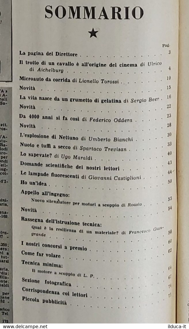 02378 La Scienza Illustrata - 1952 - Vol. IV N. 09 - Microauto Da Corrida! - Wissenschaften