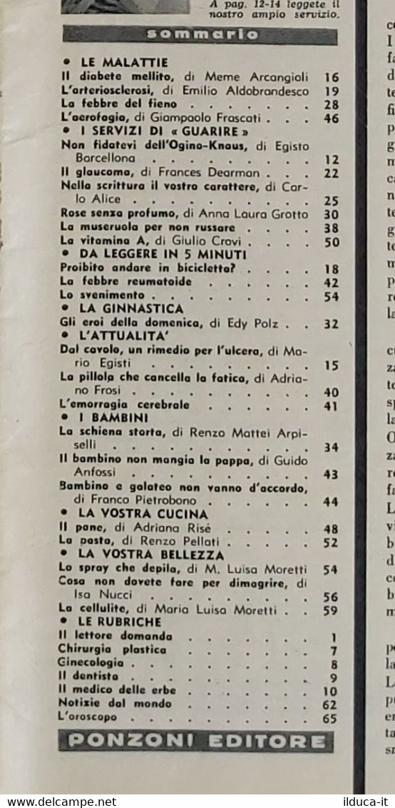 02672 Guarire - Salute E Bellezza - N. 148 - 1965 - Wissenschaften