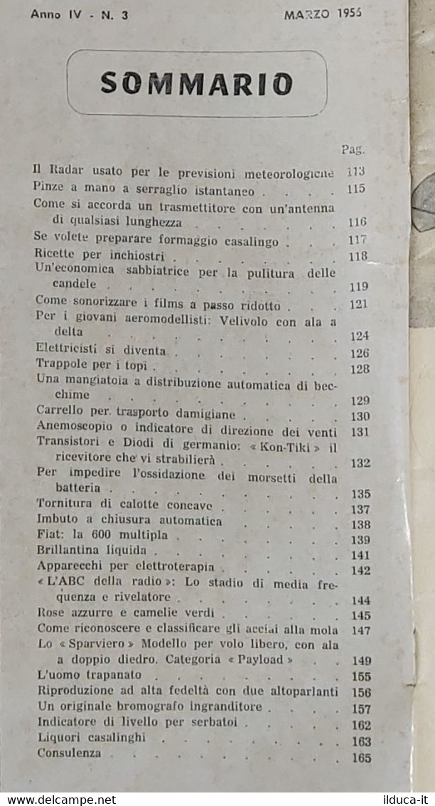 09975 SISTEMA PRATICO - Anno IV Nr 3 1956 - SOMMARIO - Wissenschaften