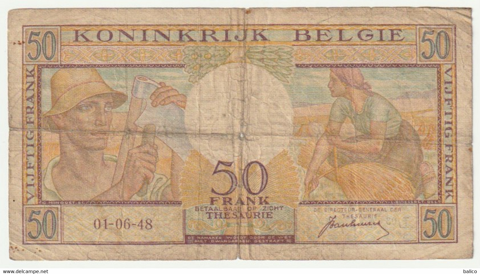 BELGIQUE - Billet De 50 Francs - Année 1948 - Sonstige & Ohne Zuordnung