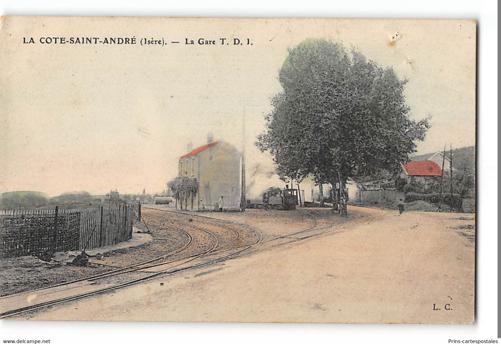 CPA 38 La Côte St André La Gare Et Le Train Tramway - La Côte-Saint-André