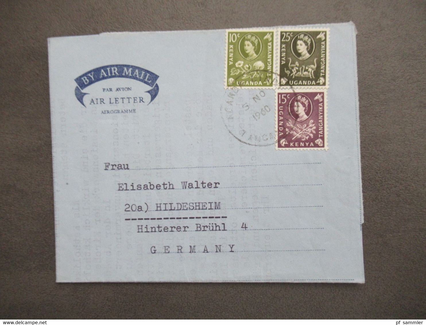 GB Kolonie Uganda 1960 Air Mail Aerogramme Mit Statistik Der Ndandamission Brief Vom Bischöflichen Sekretär - Uganda (...-1962)