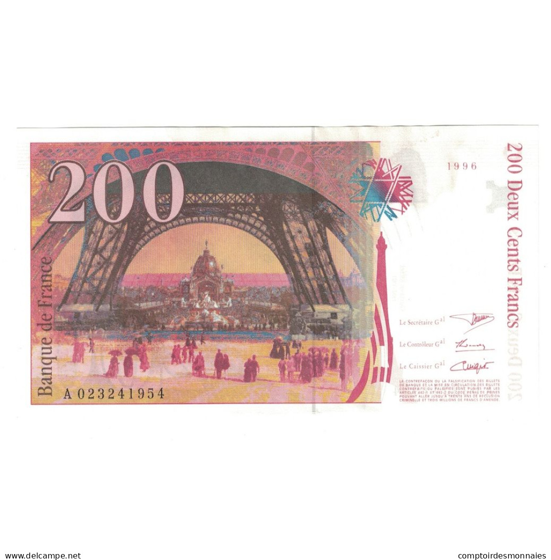 France, 200 Francs, Eiffel, 1996, SUP, Fayette:75.2, KM:159a - 200 F 1995-1999 ''Eiffel''