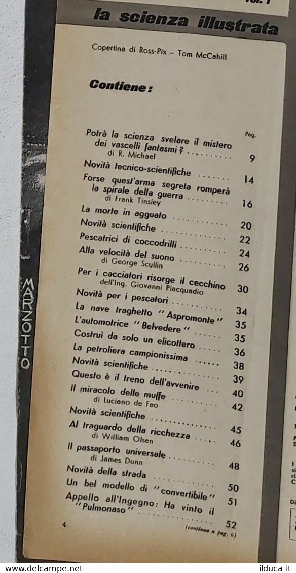 64334 La Scienza Illustrata - N. 4 1949 - Elicottero Kurtis (Foto Sommario) - Scientific Texts