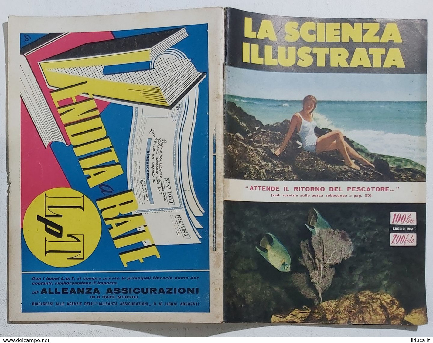 64343 La Scienza Illustrata - N. 7 1951 - Caccia Subacquea (Foto Sommario) - Wissenschaften