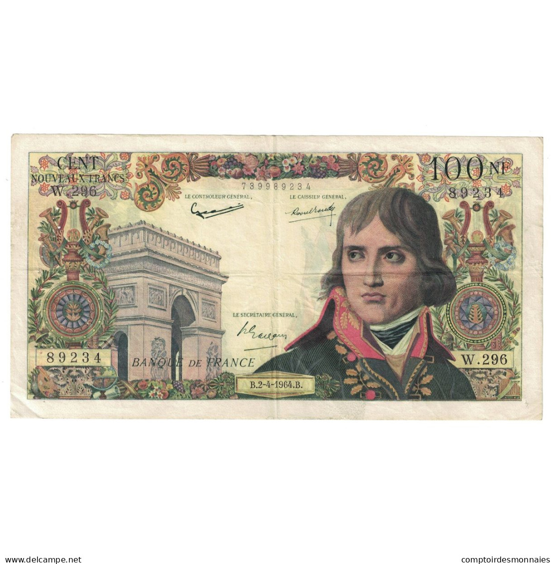 France, 100 Nouveaux Francs, Bonaparte, 1964, W296, TB+, Fayette:59.26, KM:144a - 100 NF 1959-1964 ''Bonaparte''