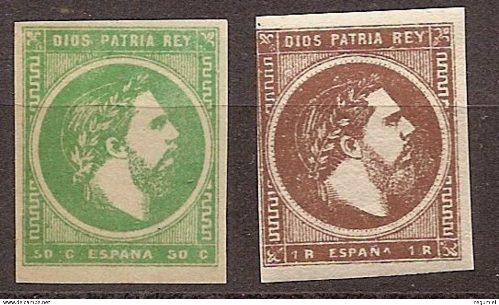 España  160/161 (*) Carlos VII. 1875. Sin Goma - Carlists