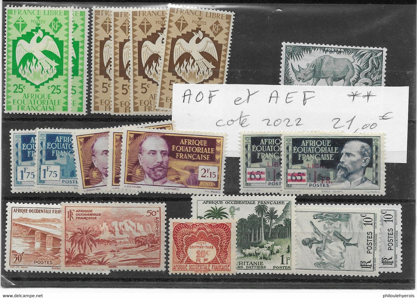 A.E.F. Et A.O.F. Lot De 20 Timbres ++ Cote Y.T. 21,00 Euros - Autres & Non Classés