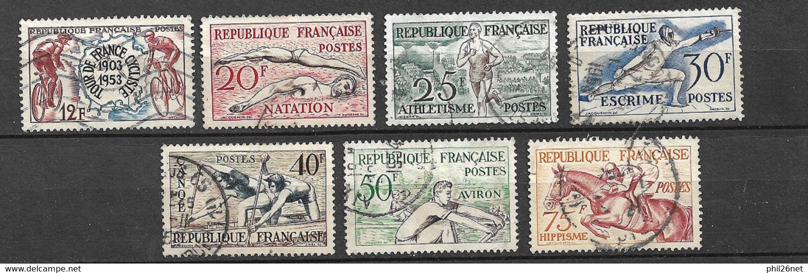 France N° 955 Et 960 à 965             Sports      Oblitérés   B/TB Voir Scans    - Ete 1956: Melbourne