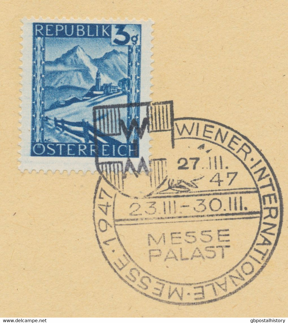 ÖSTERREICH SONDERSTEMPEL 1946 „Tag Der Liga Für Die Vereinten Nationen 1 WIEN KONZERTHAUS 26. Juni 46“ +  „WIENER INTERN - Frankeermachines (EMA)