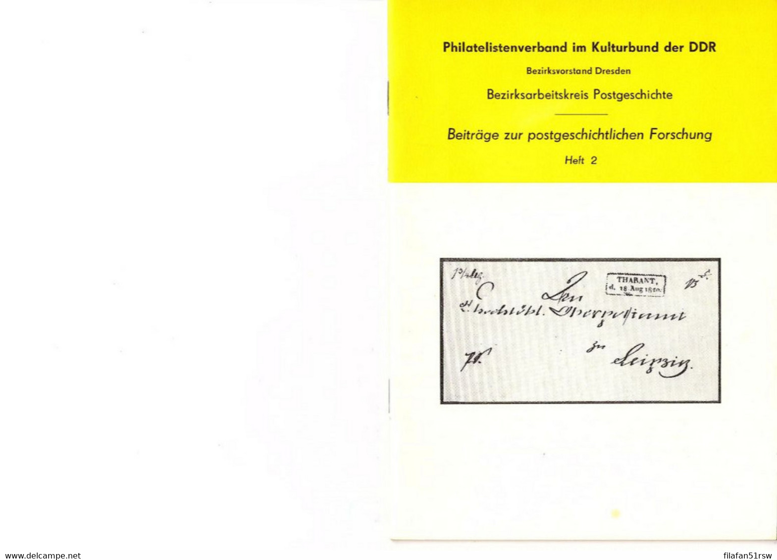Tharandts Erster Postverwalter; Die Sächsischen Gitternummernstempel, Kulturbund Heft 2,  Günter Holfert, - Militaire Post & Postgeschiedenis