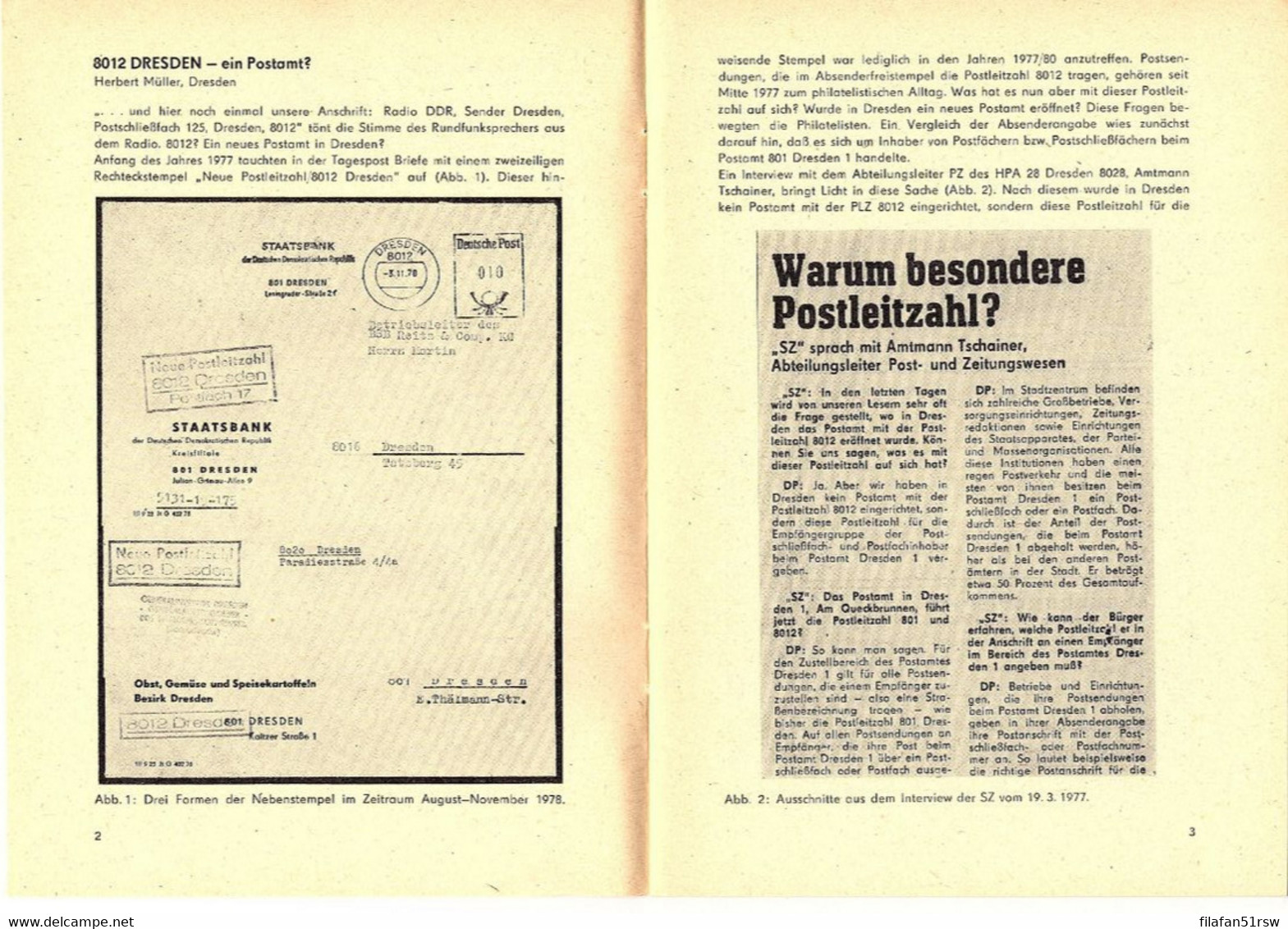 Tharandts Erster Postverwalter; Die Sächsischen Gitternummernstempel, Kulturbund Heft 2,  Günter Holfert, - Poste Militaire & Histoire Postale