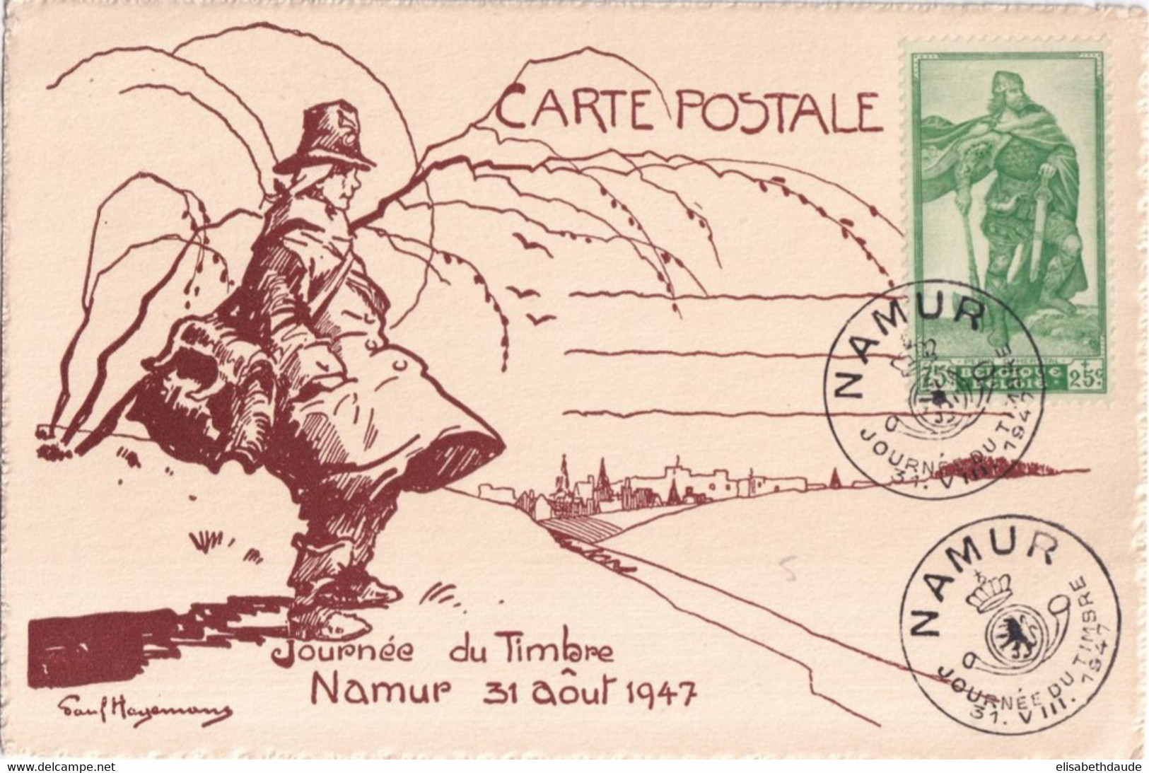 BELGIQUE - 1947 - CARTE JOURNEE Du TIMBRE De NAMUR - Brieven En Documenten