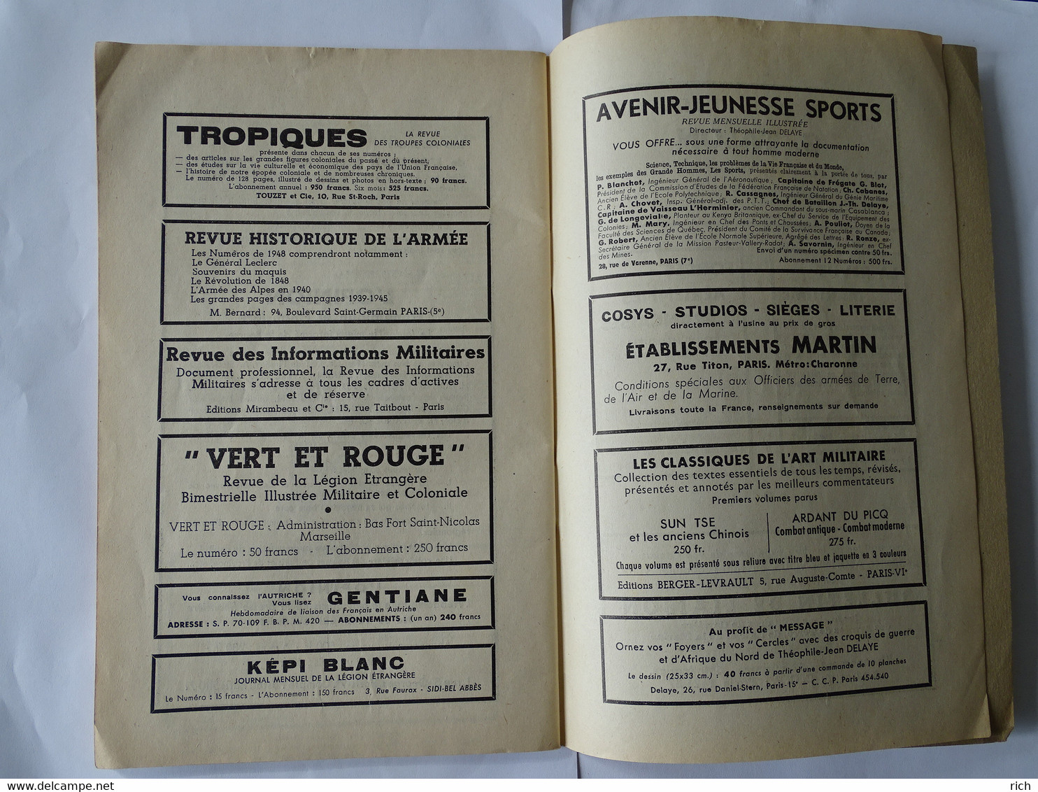 Revue 60 Pages - Message Des Officiers Des Forces Armées - 14 Mais 1948 - Problèmes Mondiaux De Tunis à Rome - French