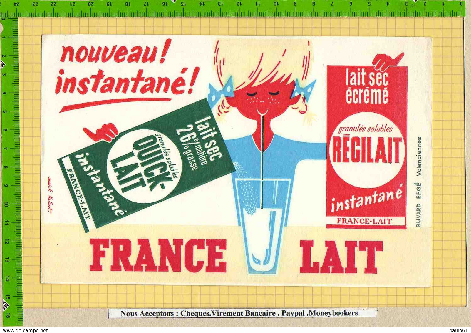 Buvard & Blotting Paper : France Lait Regilait  Quick Lait - Zuivel