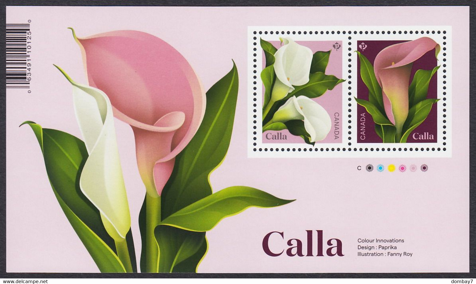 Qc. CALLA Flowers = Souvenir Sheet MNH Canada 2022 - Unused Stamps