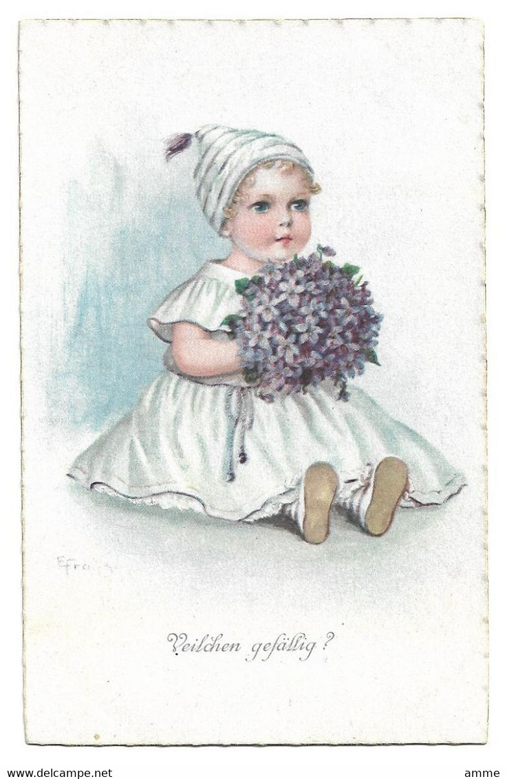 Vintage Postcard Elly Frank  *  Veilchen Gefällig   (Violets, Please)  (Girl - Fille - Bébé - Baby) - Frank, Elly