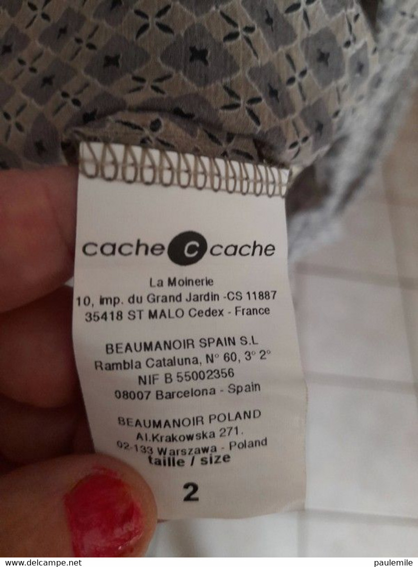 CHEMISIER JAMAIS PORTE  TAILLE 1   CACHE CACHE - Other & Unclassified