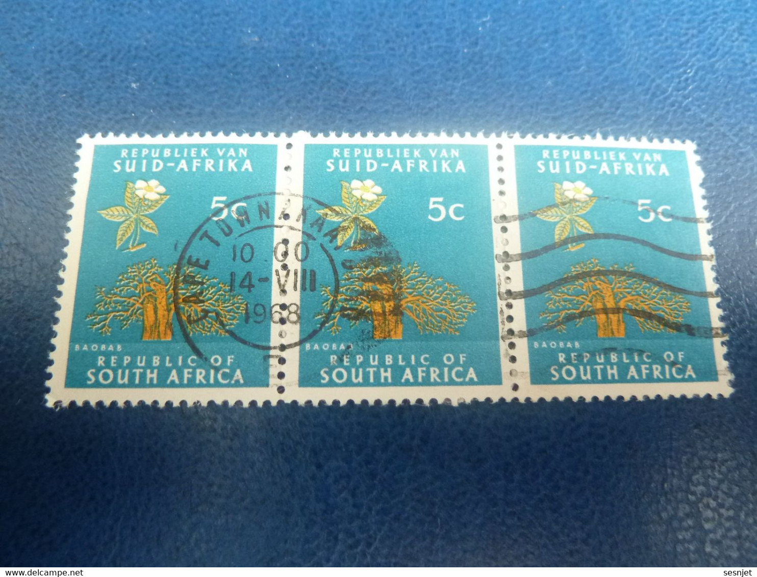 Republiek Van Suid-Africa - Baobab - 5 C. - Multicolore - Triple Oblitérés - Année 1968 - - Gebruikt