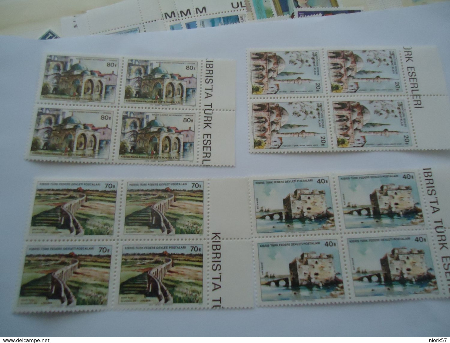 CYPRUS TURKEY MNH SET STAMPS MONUMENTS BLOCK OF 4 - Sonstige & Ohne Zuordnung