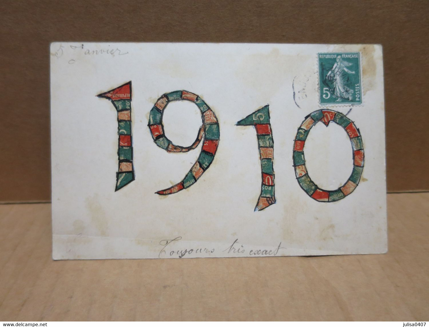 DECOUPAGE DE TIMBRES POSTE Millesime Année 1910 - Post