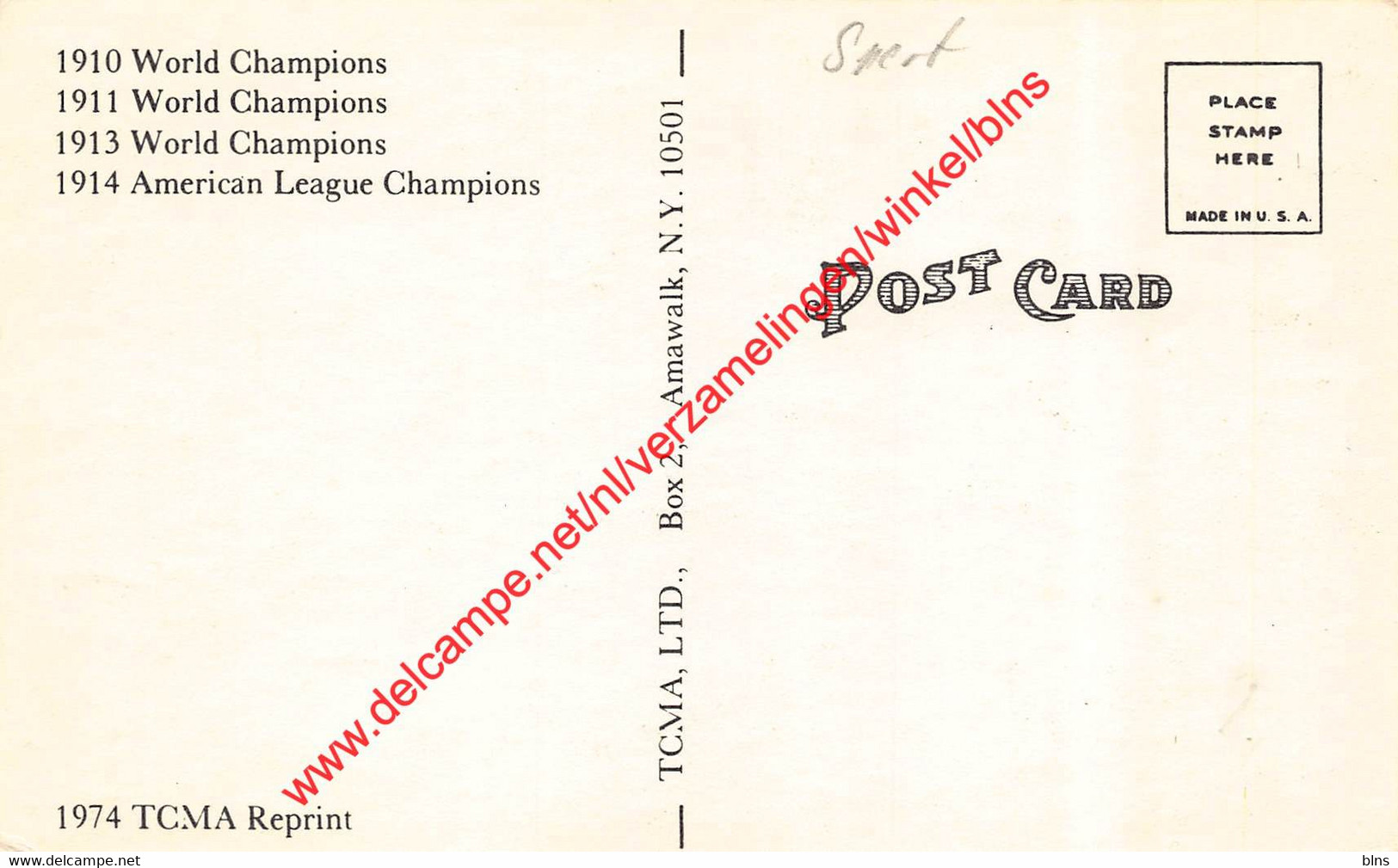 Eddie Collins  - Baseball Postcard - Altri & Non Classificati