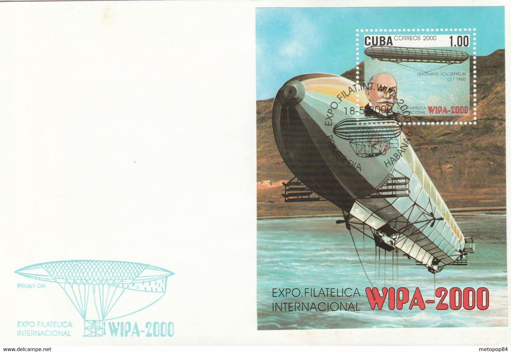 Cuba 2000 Zeppelins 3 FDC's - Briefe U. Dokumente