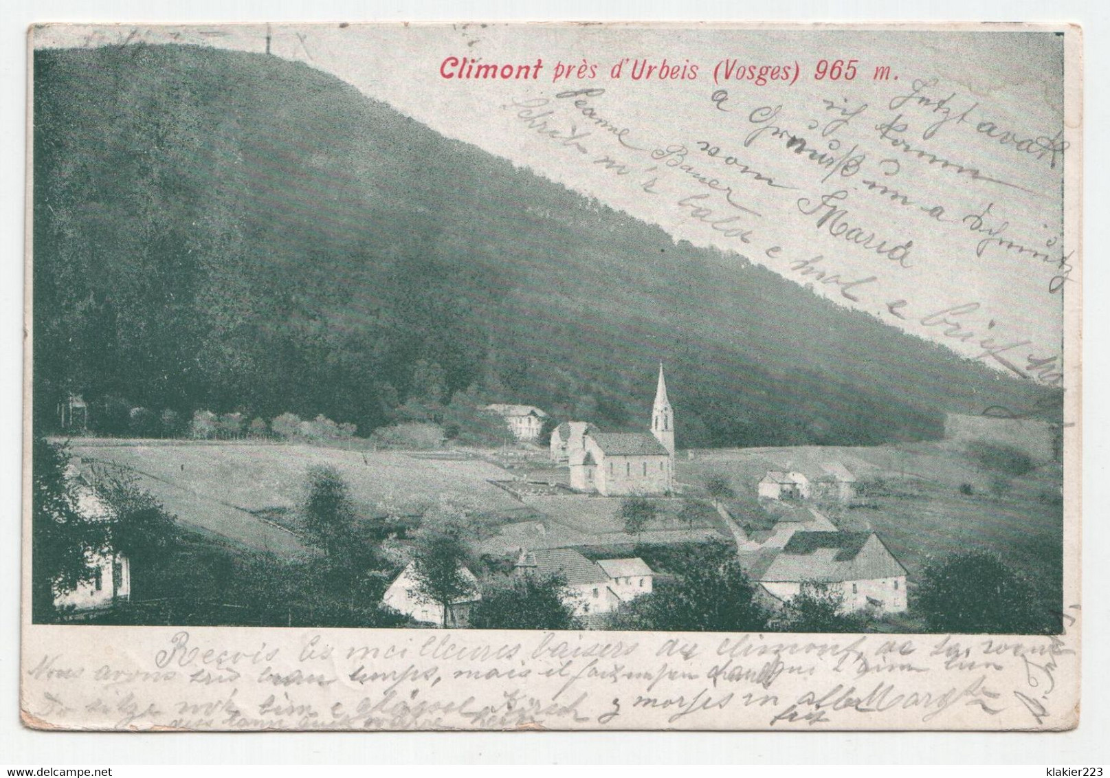 Climont Pres D'Urbeis (Vosges) 965 M. Jahr 1901 - Provencheres Sur Fave