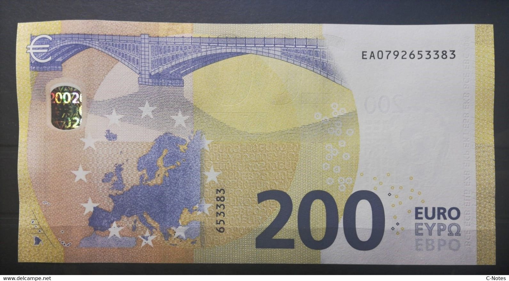 EUROPEAN CENTRAL BANK - FRANCE EA E001H5 - P.NewE – 200 EURO 2019 UNC, Signature Lagarde - Serial EA0792653383 - 200 Euro